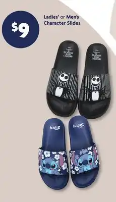 Family Dollar Ladies' or Men's Character Slides offer