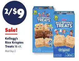 Family Dollar Kellogg's Rice Krispies Treats offer