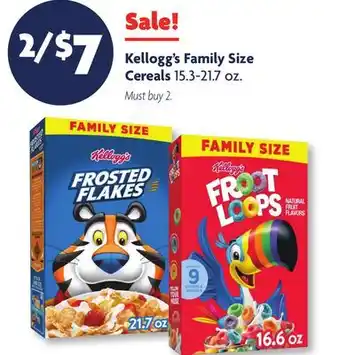 Family Dollar Kellogg's Family Size Cereals offer