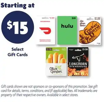 Family Dollar Select Gift Cards offer