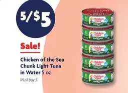 Family Dollar Chicken of the Sea Chunk Light Tuna in Water offer