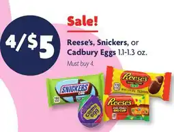 Family Dollar Reese's, Snickers, or Cadbury Eggs offer