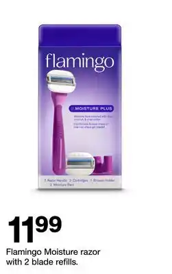 Target Flamingo Moisture razor with 2 blade refills offer