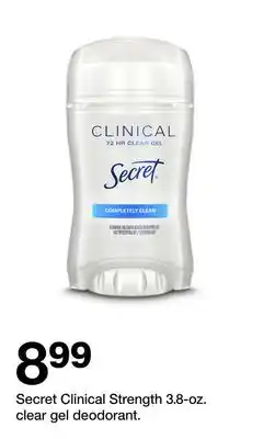 Target Secret Clinical Strength 3.8-oz. clear gel deodorant offer