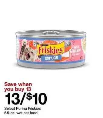 Target Purina Friskies 5.5-oz. wet cat food offer