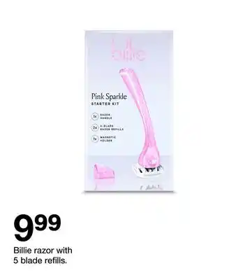 Target Billie razor with 5 blade refills offer