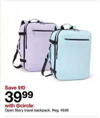 Target Open Story travel backpack offer