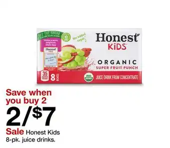 Target Honest Kids 8-pk. juice drinks offer