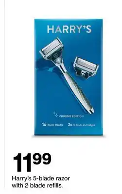 Target Harry's 5-blade razor with 2 blade refills offer