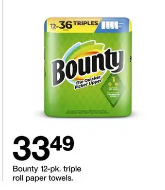 Target Bounty 12-pk. triple roll paper towels offer