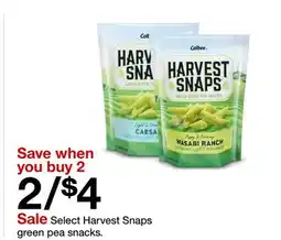 Target Select Harvest Snaps green pea snacks offer