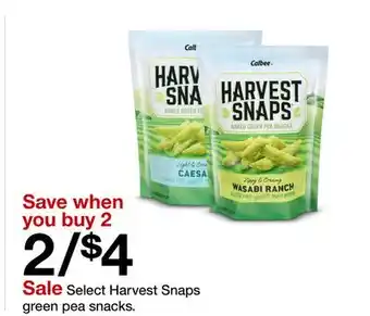 Target Select Harvest Snaps green pea snacks offer