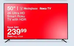 Target Westinghouse 50 4K Ultra HD Smart Roku TV with HDR offer