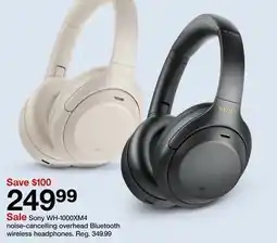 Target Sony WH-1000XM4 noise-cancelling overhead Bluetooth wireless headphones offer