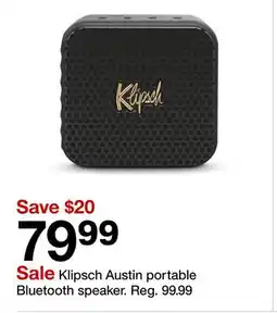 Target Klipsch Austin portable Bluetooth speaker offer