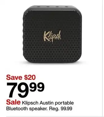 Target Klipsch Austin portable Bluetooth speaker offer