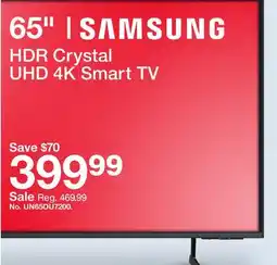 Target 65 Samsung HDR Crystal UHD 4K Smart TV offer