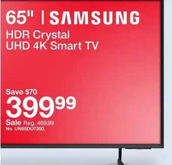 Target 65 Samsung HDR Crystal UHD 4K Smart TV offer