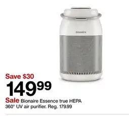 Target Bionaire Essence true HEPA 360° UV air purifier offer