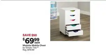 Michaels Modular Mobile Chest by Simply Tidy offer