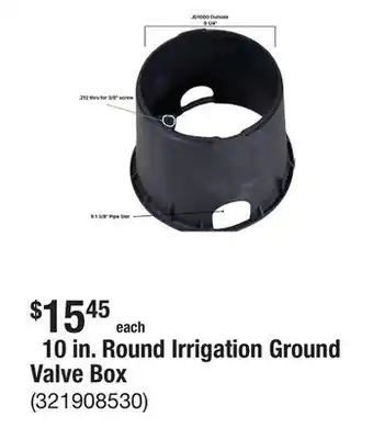 The Home Depot 10 in. Round Irrigation Ground Valve Box offer