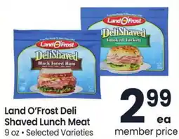 Albertsons Land O'frost delishaved lunch meat offer