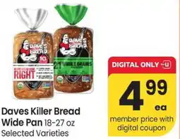 Albertsons Daves Killer Bread Wide Pan offer