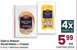 Albertsons Dietz & Watson Sliced Meats or Cheese offer