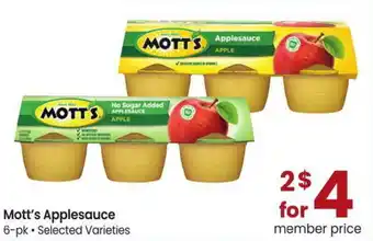 Albertsons Mott's Applesauce offer