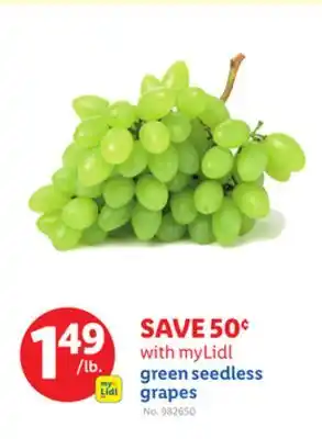 Lidl green seedless grapes offer