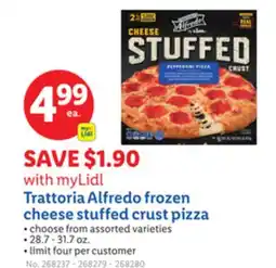 Lidl Trattoria Alfredo frozen cheese stuffed crust pizza offer