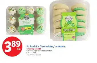 Lidl St. Patrick's Day cookies / cupcakes offer