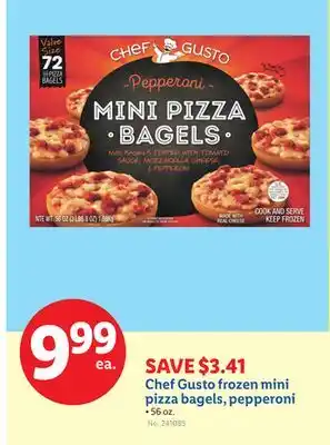 Lidl Chef Gusto frozen mini pizza bagels, pepperoni offer