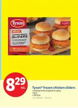 Lidl Tyson frozen chicken sliders offer