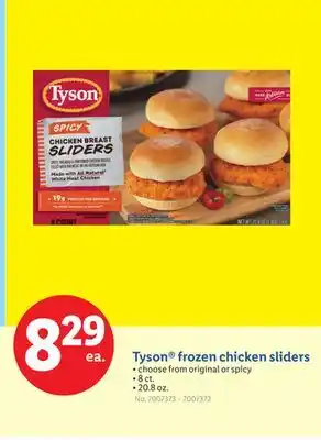 Lidl Tyson frozen chicken sliders offer