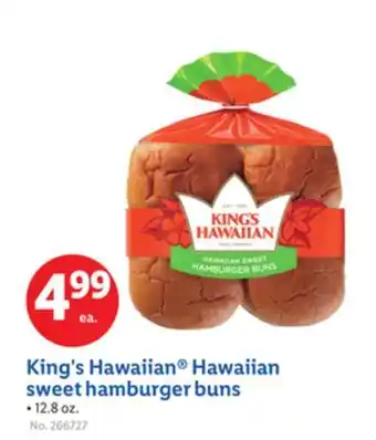 Lidl King's Hawaiian Hawaiian sweet hamburger buns offer