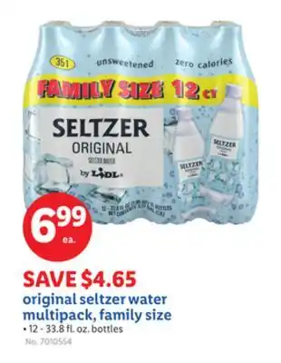 Lidl original seltzer water multipack, family size offer