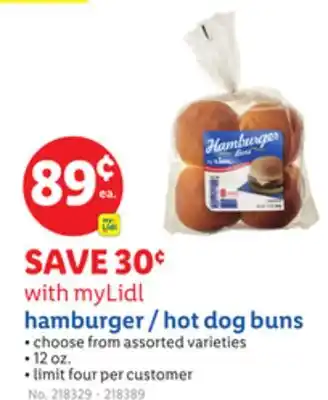 Lidl hamburger/hot dog buns offer