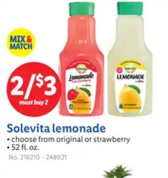 Lidl Solevita lemonade offer