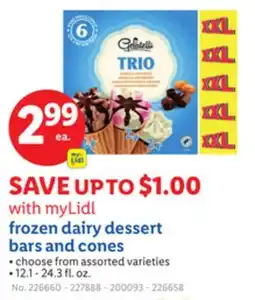 Lidl frozen dairy dessert bars and cones offer