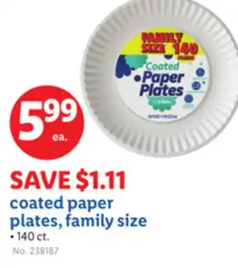 Lidl coated paper plates, family size offer