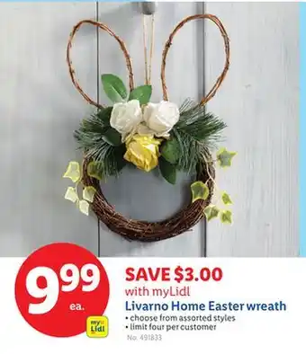 Lidl myLidl Livarno Home Easter wreath offer