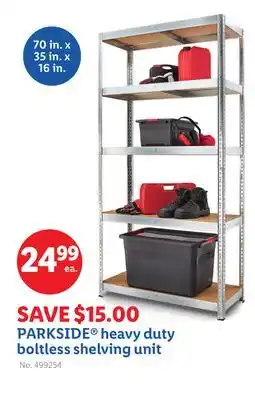 Lidl PARKSIDE heavy duty boltless shelving unit offer