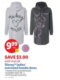 Lidl myLidl Disney ladies' oversized hoodie dress offer