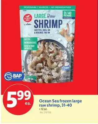 Lidl Ocean Sea frozen large raw shrimp, 31-40 offer