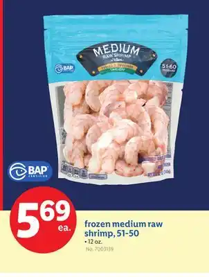 Lidl frozen medium raw shrimp, 51-50 offer