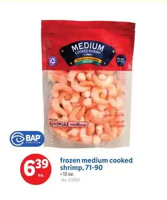 Lidl frozen medium cooked shrimp, 71-90 offer