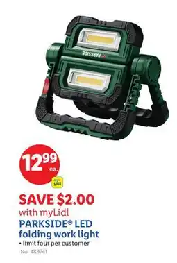 Lidl PARKSIDE LED folding work light offer