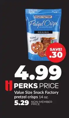 Hy-Vee Snack Factory pretzel crisps offer