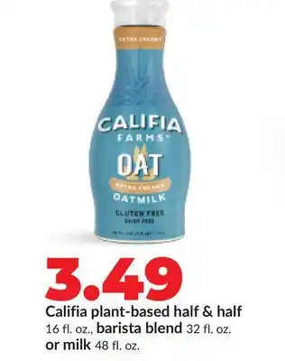 Hy-Vee Califia plant-based half & half offer